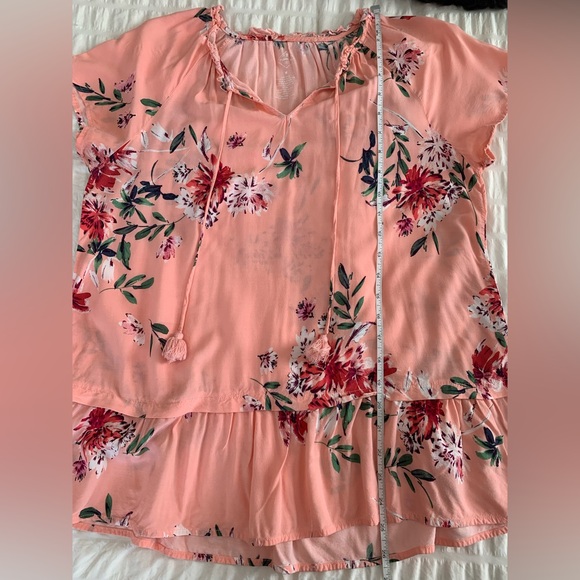 St. John's Bay Coral Floral Blouse - Picture 13 of 16